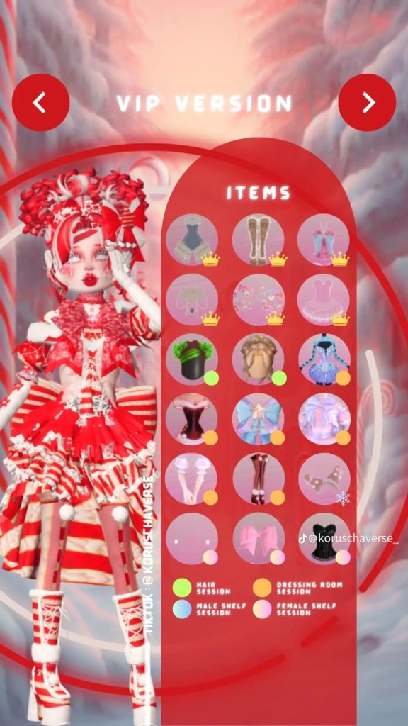 Candycane Theme Dresses vip version with items used