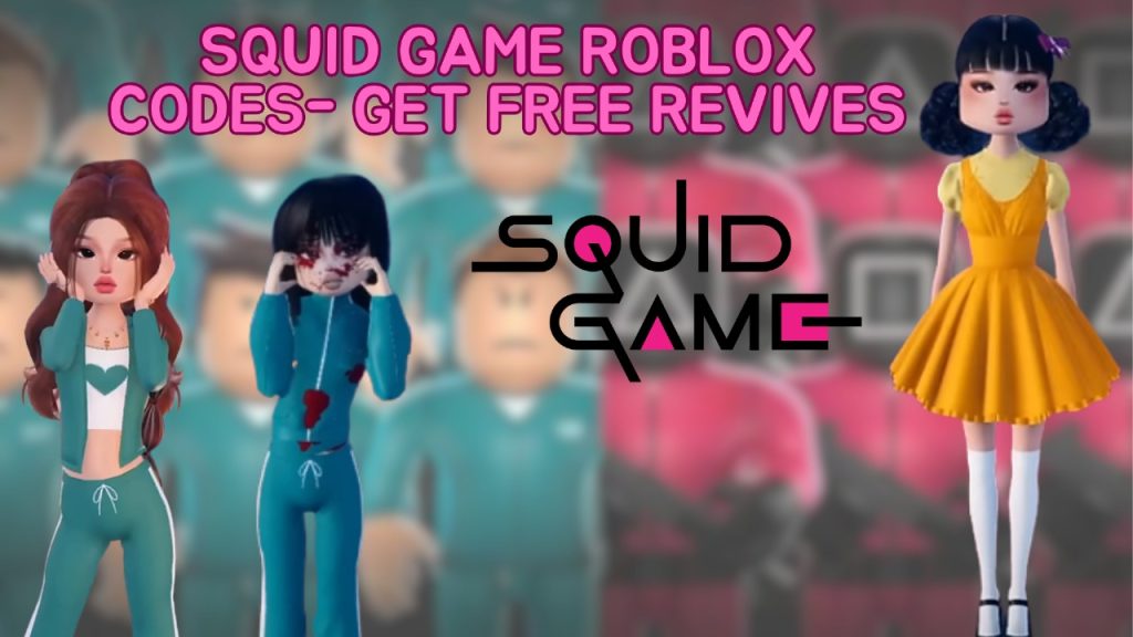 Squid game codes in Roblox banner showing free revives