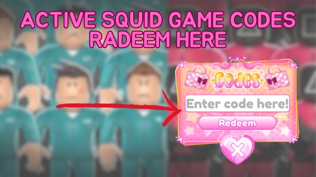 image showing tutorial on how to claim squid game codes to get free revives in Roblox game