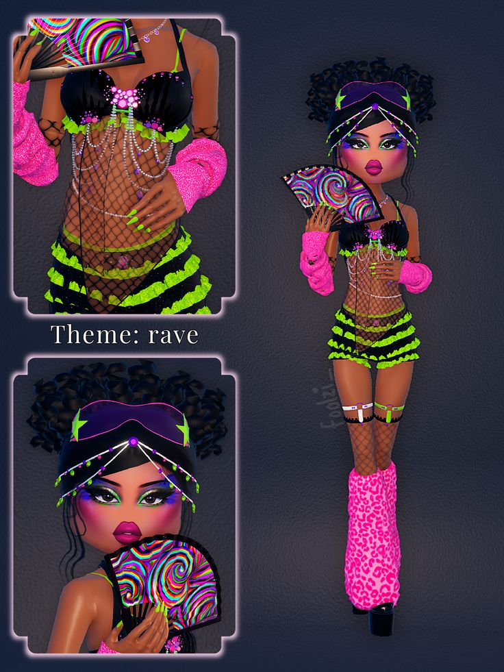 neon rave themed outfit in dti