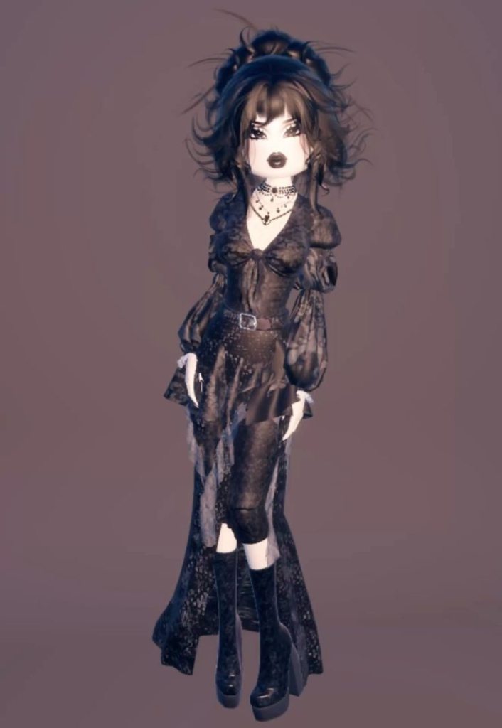 gothic lolita themed outfit in dti